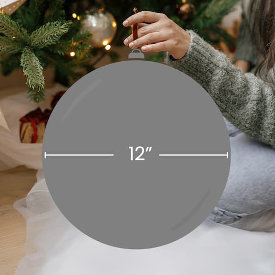 12" Matte Jet Black Shatterproof Christmas Ball Ornament